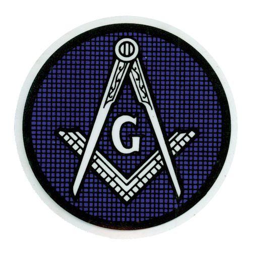 White and Blue Round Logo - Blue Round Masonic Car Window Sticker Decal - Masonic Car Emblem ...