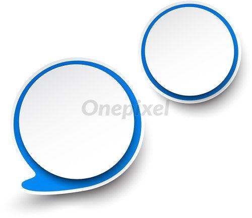 White and Blue Round Logo - Paper White Blue Round Speech Bubbles