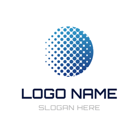 White and Blue Round Logo - Free Modern Logo Designs. DesignEvo Logo Maker
