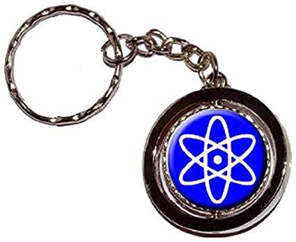 White and Blue Round Logo - Amazon.com : Atomic Symbol White Blue Round Spinning Keychain