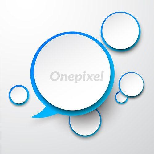 White and Blue Round Logo - Paper white-blue round speech bubbles - 3902321 | Onepixel
