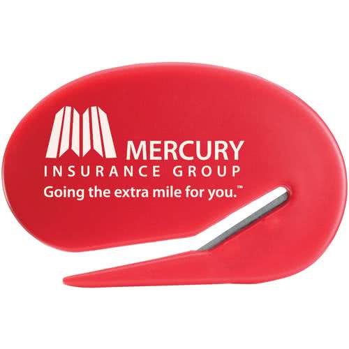 Oval Red Letters Logo - Promotional Letter Openers. Quality Logo Products