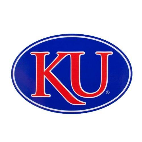 Oval Red Letters Logo - Decal oval euro. 'Tis the Rock Chalk Season