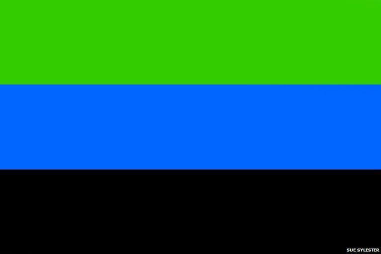Blue Green and Black Logo - BBC for an official Nottinghamshire flag