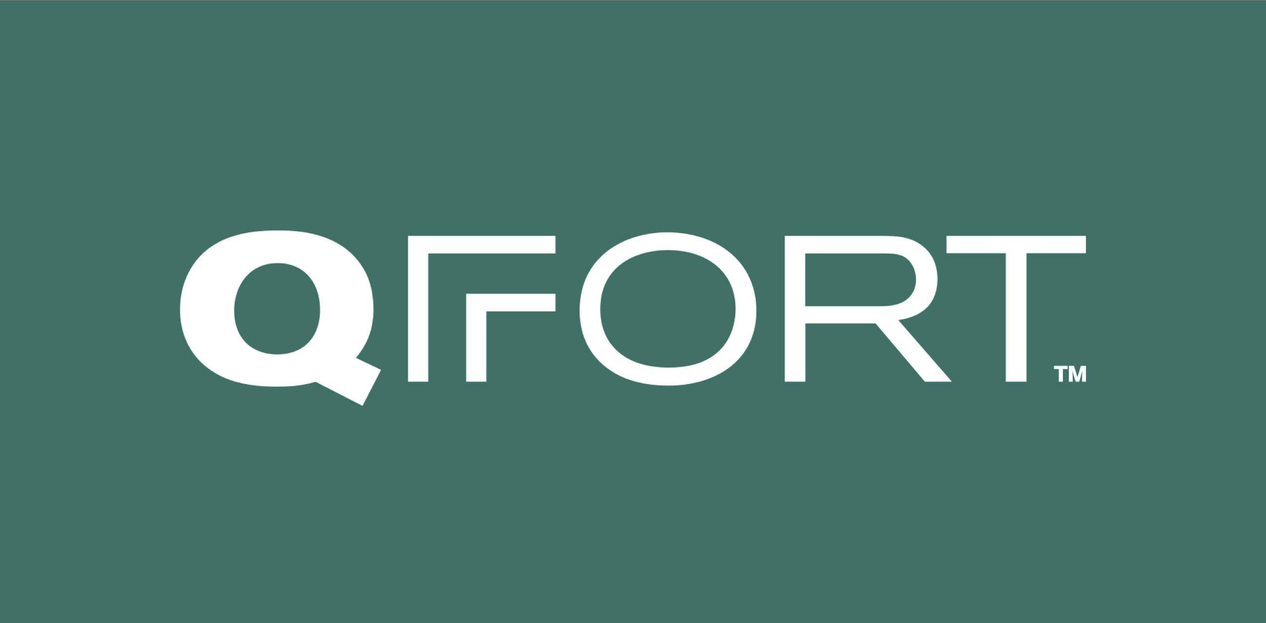Blue Green and Black Logo - QFort - Brandient