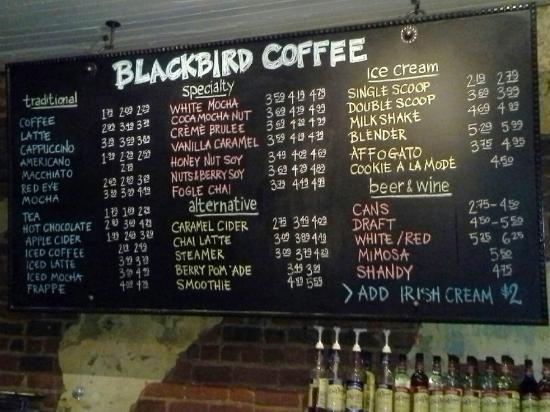 Red and Black Bird Restaurant Logo - Menu board at Blackbird Cafe - Picture of Blackbird Coffee ...