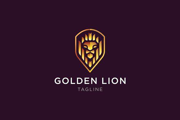 Gold Lion Logo - Golden Lion Logo Logo Templates Creative Market