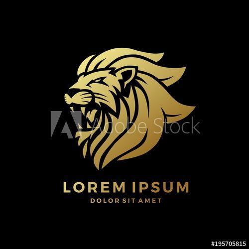 Gold Lion Logo - roaring lion logo king gold on black background vector download ...