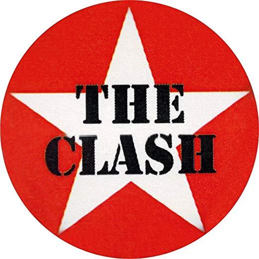 Clash Logo - Amazon.com: The Clash White Star Logo on Red Button / Pin: Clothing