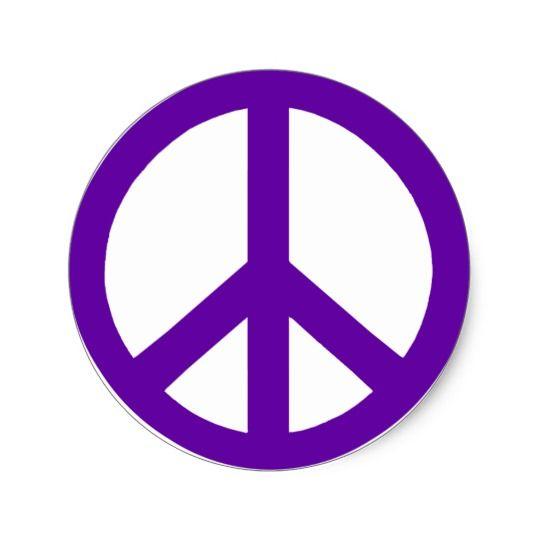 Purple Peace Logo - Deep Purple Peace Symbol Stickers | Zazzle.com