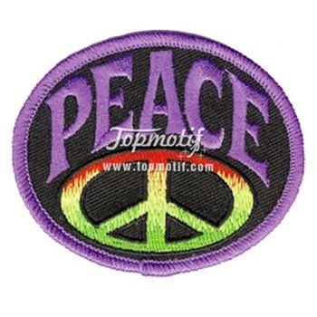 Purple Peace Logo - Purple Peace Logo Rainbow Embroidered Heat Press Patches Peace
