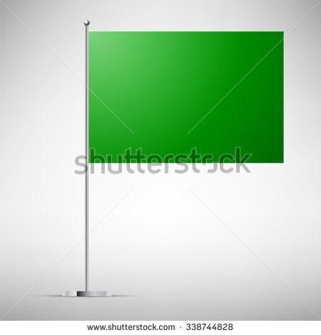 Crome Green Company Logo - Small table flag vector. Green flag on chrome rod illustration. Best ...
