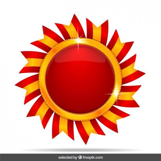 Red Sun Logo - Red sun medal Vector | Free Download