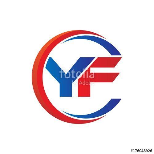 Yf Logo - yf logo vector modern initial swoosh circle blue and red Stock