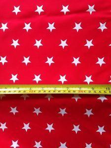 Red and White Star Logo - RED/WHITE STARS FQ-100% COTTON FABRIC MATERIAL-55cm X 50cm-FAT ...