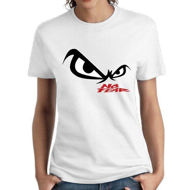 Fear Owl Eye Logo - Women No Fear Owl Eye With Wordmark Round Neck T shirt Cotton