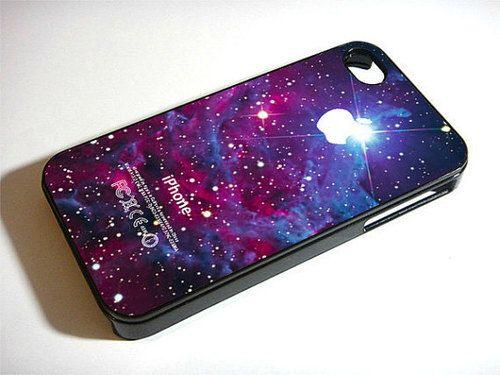 Purple Galaxy Logo - Strom Purple Galaxy Nebula Apple Logo iPhone 4 by Obatrangsang