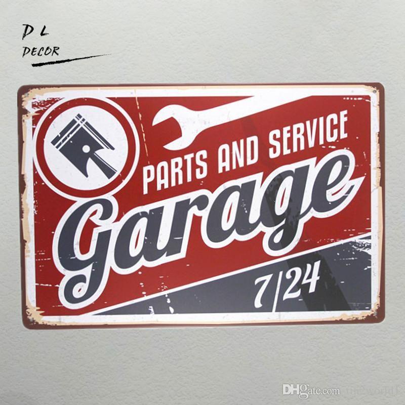 Service Garage Logo - DL-PARTS AND SERVICE GARAGE Metal Sign Wall Vintage Metal Craft Pub ...