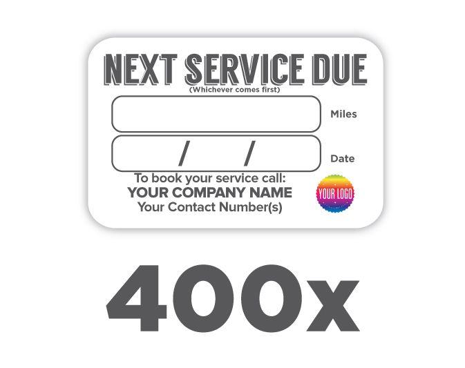 Service Garage Logo - 400x Vehicle Service Garage Reminder Stickers/Labels WATERPROOF ...