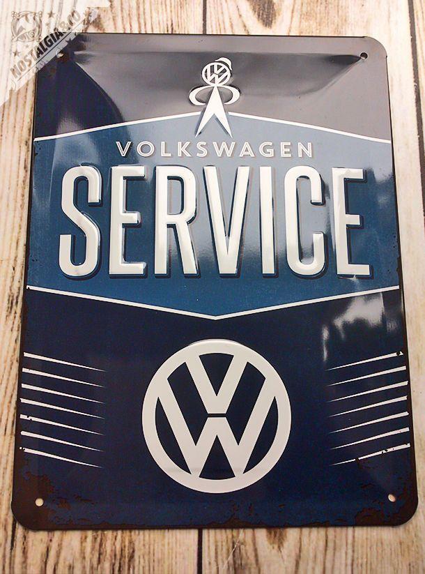 Service Garage Logo - VOLKSWAGEN VW SERVICE GARAGE Embossed Wall Sign tin CAMPER BUS gift ...