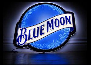 Blue Light Beer Logo - Brand New Blue Moon Neon LED Beer Bar Light Sign 14'' L801 | eBay