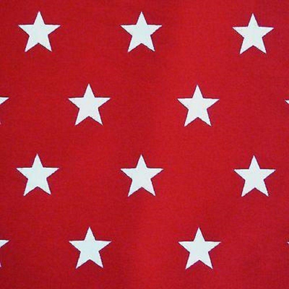 Red and White Star Logo - Red with White Stars Polycotton poplin fabric 45