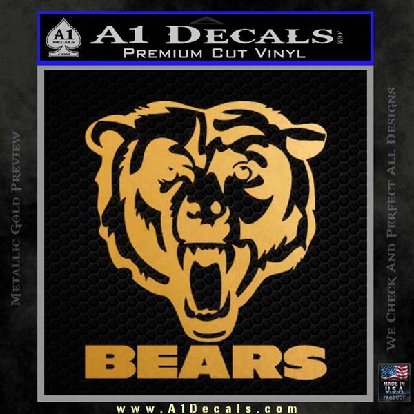 Gold Bears Logo - Chicago Bears Stacked Decal Sticker A1 Decals