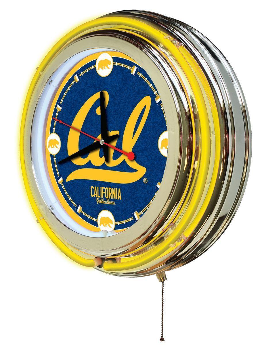 Gold Bears Logo - University of California Neon Clock - Golden Bears Logo – 99mainstreet