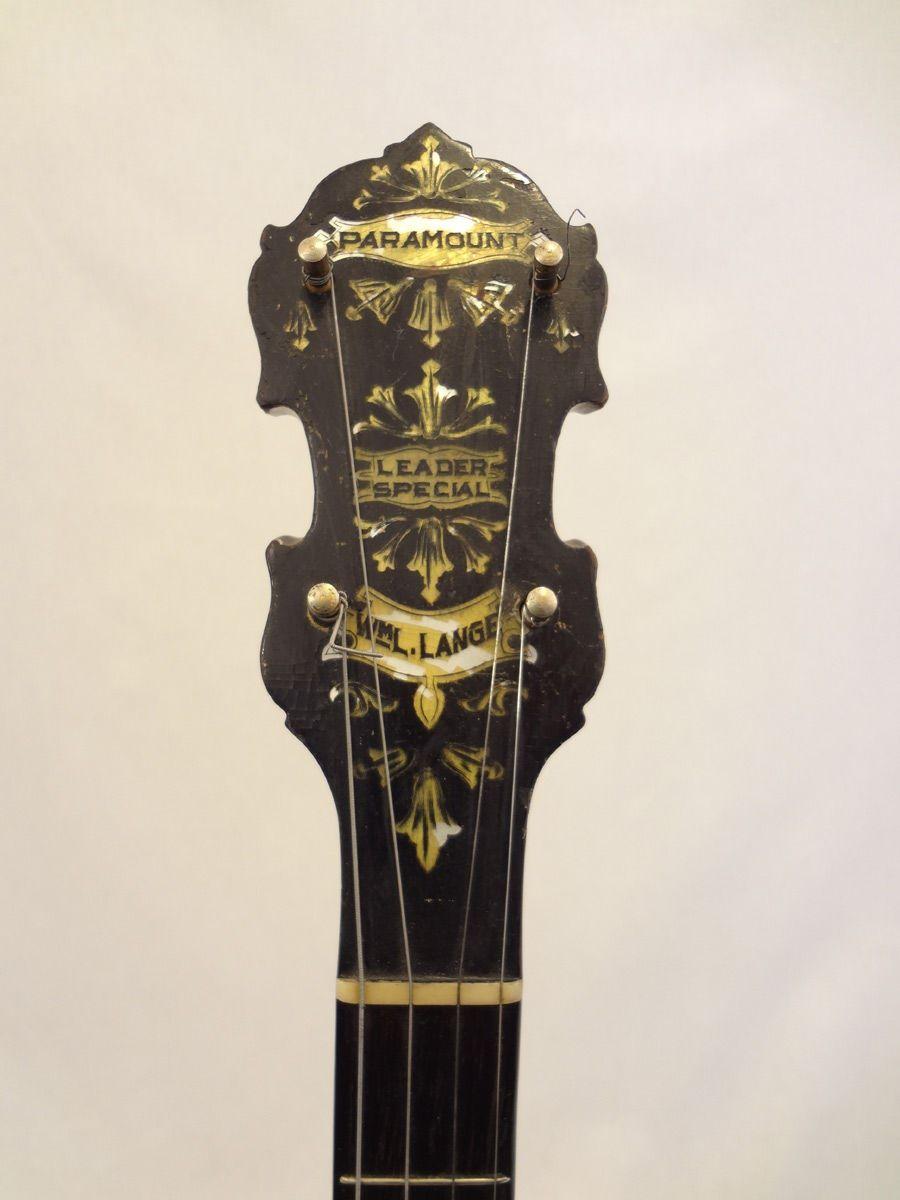Banjo Headstock Logo - Crossroads Music » 1927 Paramount Tenor Banjo SOLD