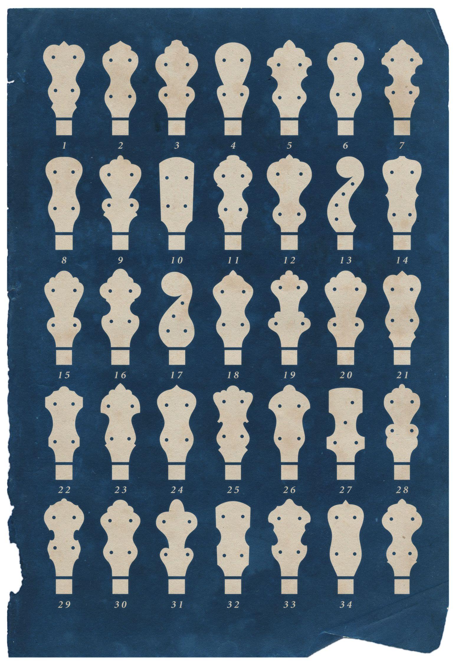 Banjo Headstock Logo - Banjo Peghead Design Chart by Oldgroove. | Banjos and other sweet ...