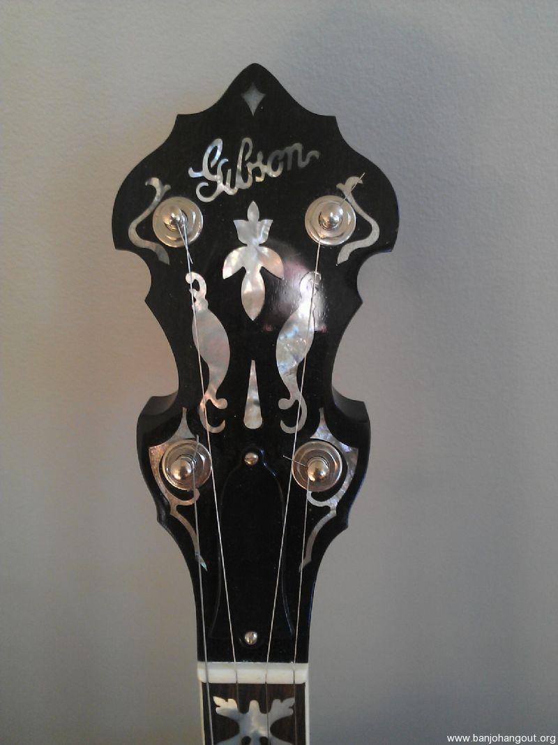 Banjo Headstock Logo - Prewar Gibson Banjo - Athur Hatfield Conversion - Used Banjo For ...