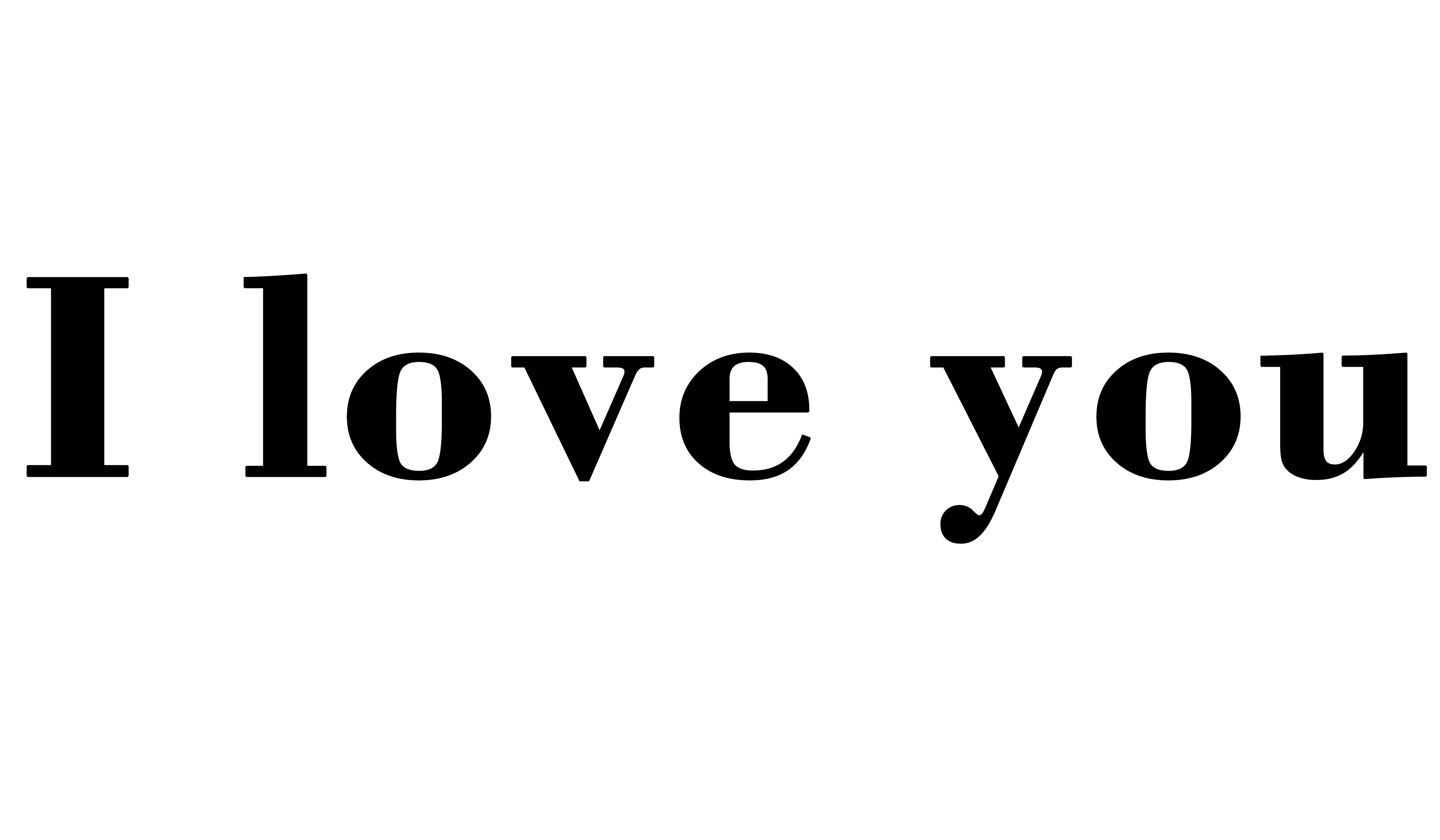 I Love You Black and White Logo - I love you PNG words download