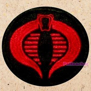 Red and Black Cobra Logo - COBRA Red & Black Logo Patch GIJOE Cartoon Commander Destro Baroness