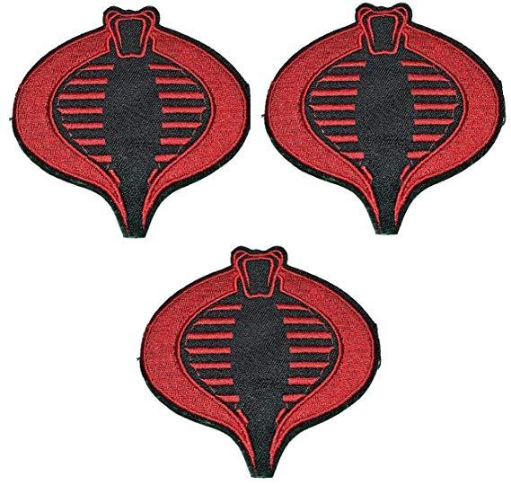 Red and Black Cobra Logo - G.I. Joe Red Black Cobra Logo 3 1 2 Tall Embroidered