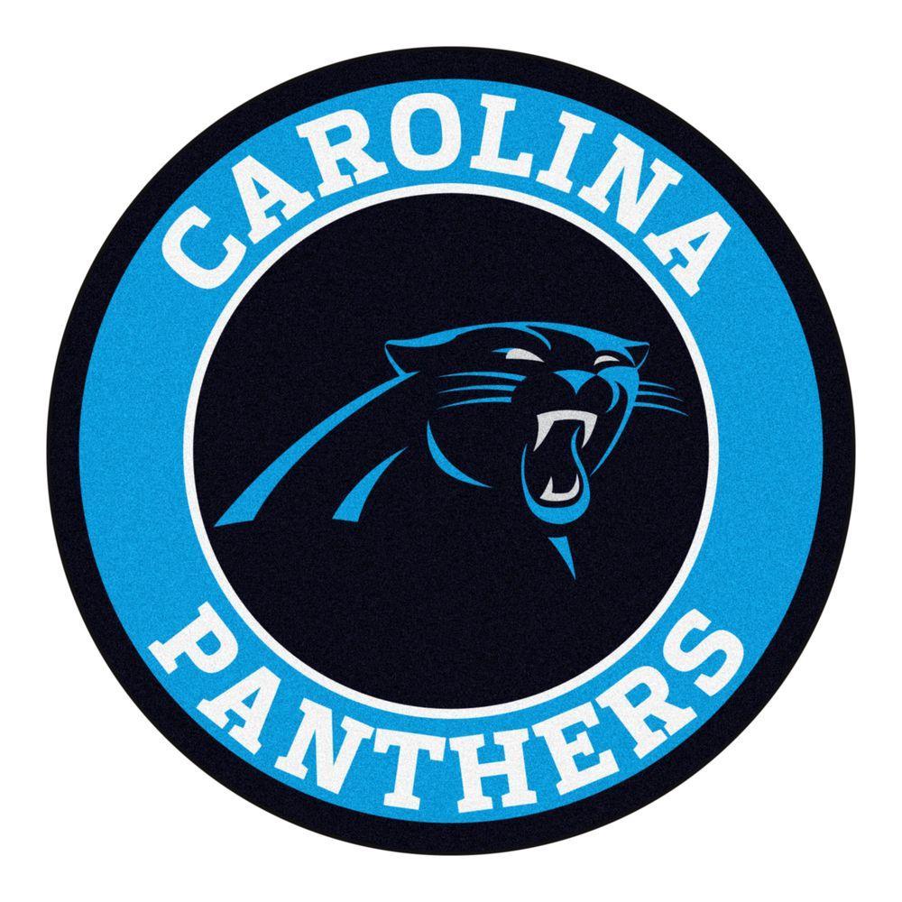NFL Panthers Logo - FANMATS NFL Carolina Panthers Blue 2 ft. x 2 ft. Round Area Rug