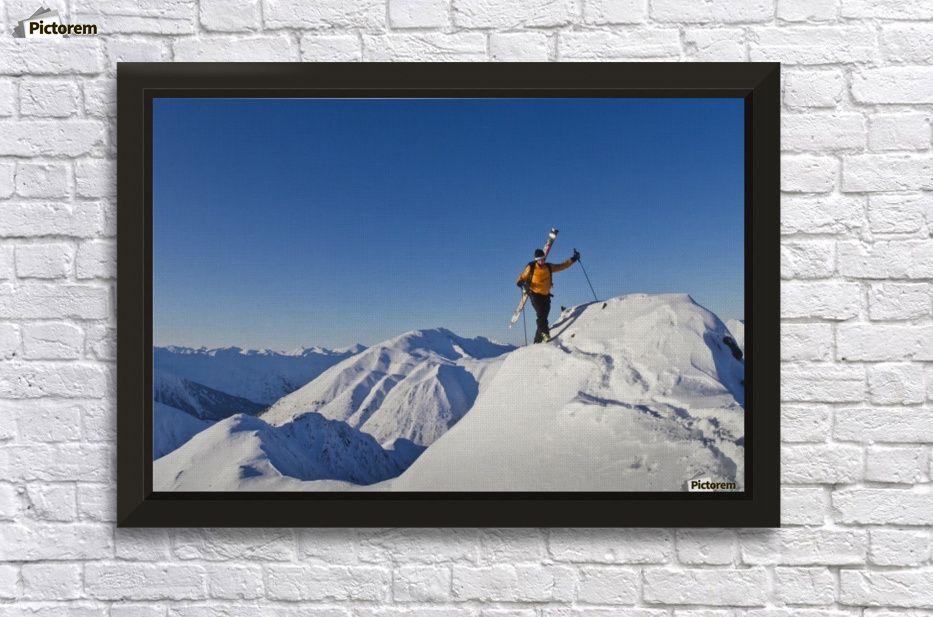 Snow Ridge Logo - Man climbing a snow ridge for back country skiing, Turnagain Pass ...