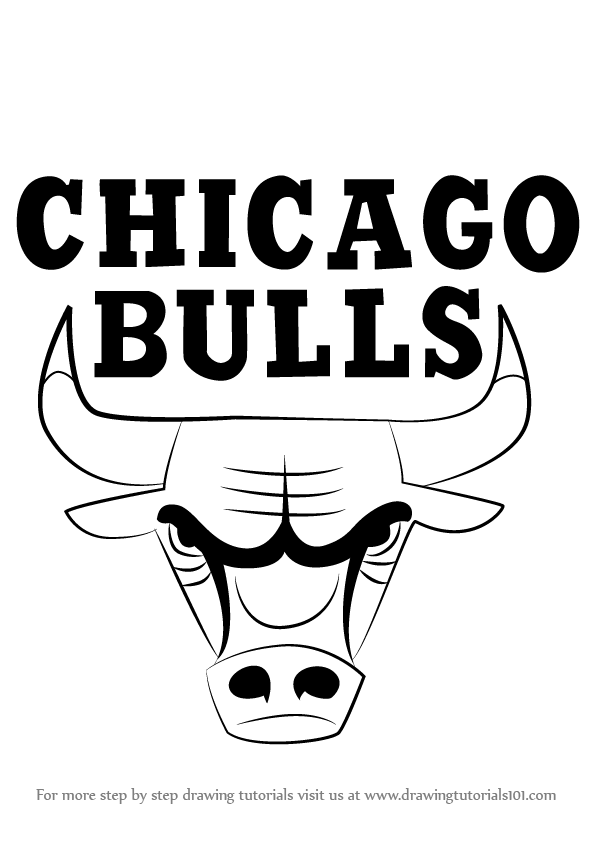 Chicago Bulls Logo - Learn How to Draw Chicago Bulls Logo (NBA) Step by Step : Drawing