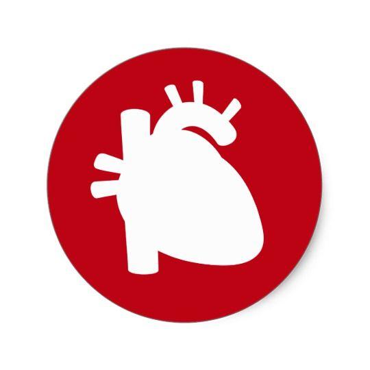 Medical Heart Logo - Heart organ silhouette red medical symbol sticker | Zazzle.com