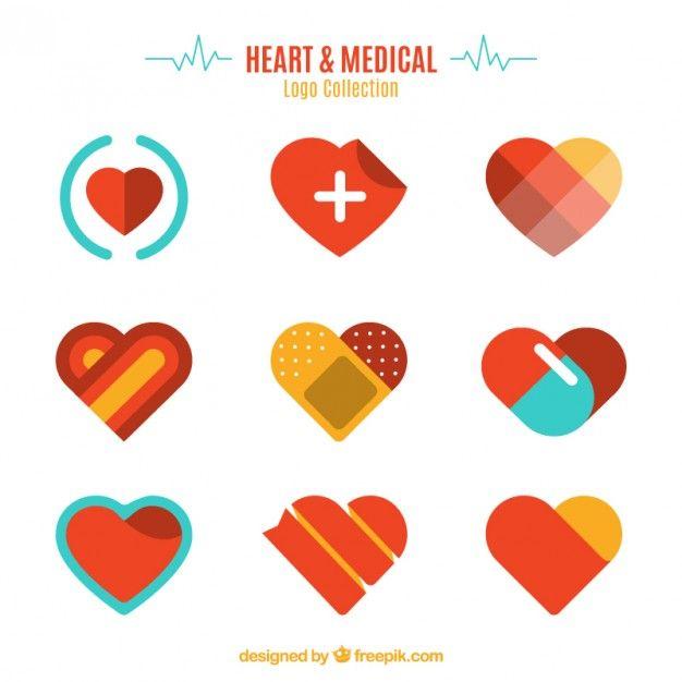 Medical Heart Logo - Heart and medical logo collection Vector | Premium Download