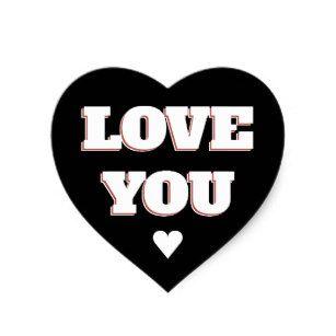 I Love You Black and White Logo - Black And White Hearts Love Stickers & Labels