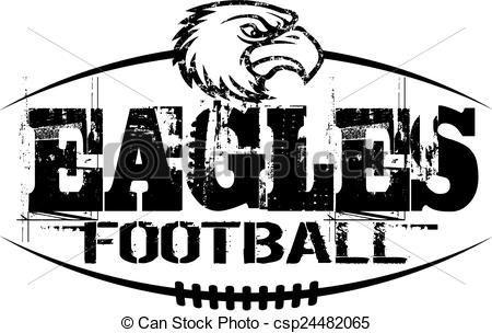 Black and White Eagle Football Logo - Vector football illustration, royalty free