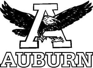 Black and White Eagle Football Logo - Auburn football old logo gus war damn eagle vintage decal sticker ...