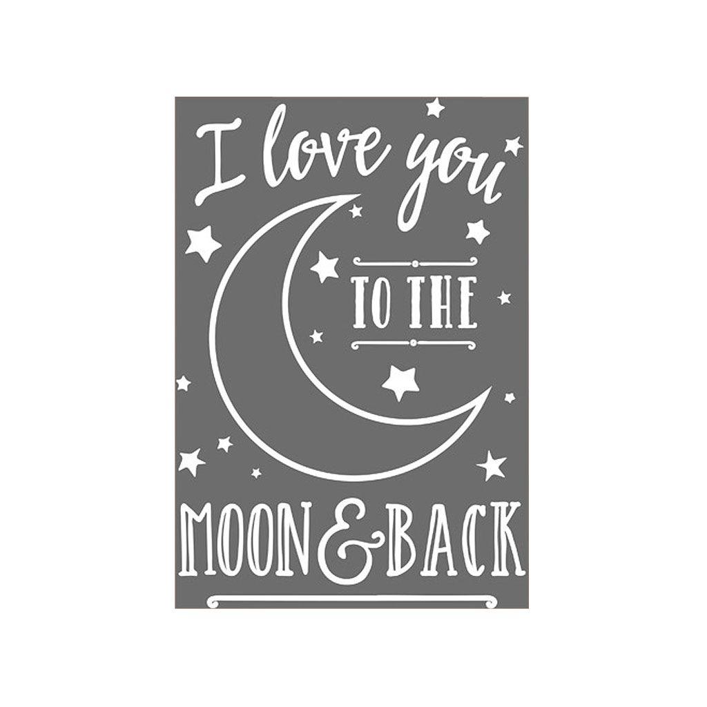 I Love You Black and White Logo - Hotfix transfer I love you to the moon and back 24.8x17 cm White x1 ...