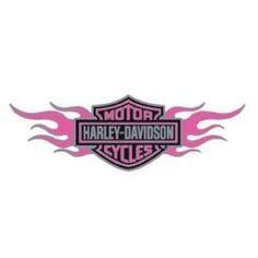 Harley-Davidson Pink Logo - Traditinal Harley Davidson Logo in pink and black with flames. All