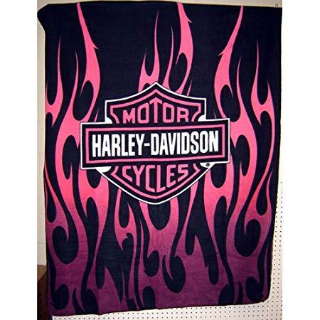 Harley-Davidson Pink Logo - Fleece Blanket Harley Davidson Pink Logo: Amazon.co.uk: Kitchen & Home