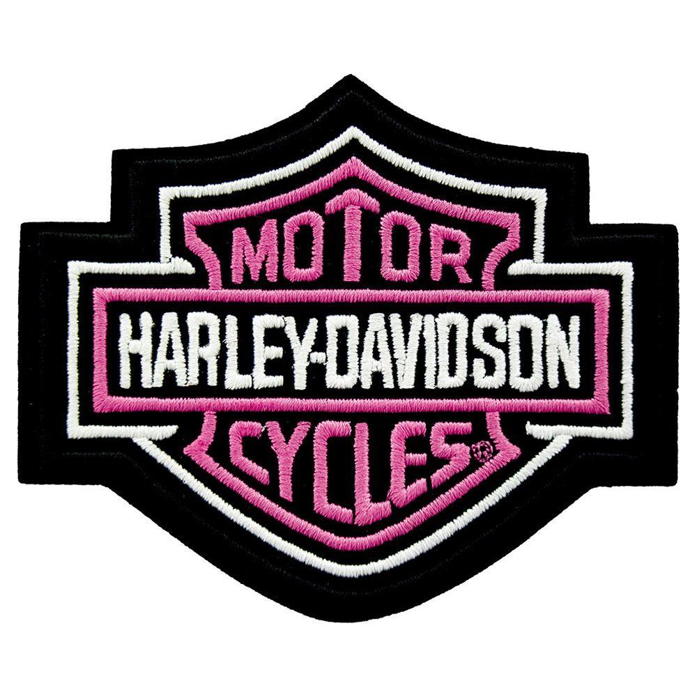 Harley-Davidson Pink Logo - Harley Davidson Pink Bar & Shield Patch. Harley Davidson Patches