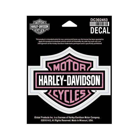 Harley-Davidson Pink Logo - Harley-Davidson Glittery Bar & Shield Decal, MD Size, Pink Logo ...