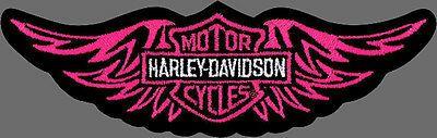 Harley-Davidson Pink Logo - HARLEY DAVIDSON LADIES Straight Wing PINK PATCH - $12.99