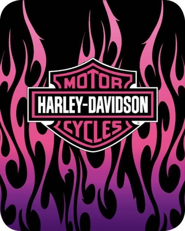Harley-Davidson Pink Logo - Harley Davidson Pink Tatoo Blanket