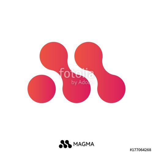 M Logo - lava style Letter M Logo. technology logo. Vector illustration